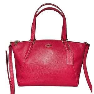 Coach Mini Emma Satchel Crossbody Red Pebble Leather